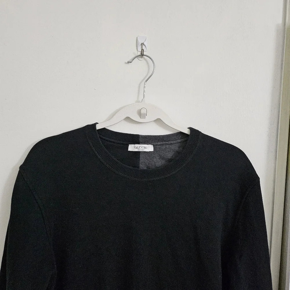 Valentino Jamie Reid Sweatshirt Mens Small Black Graphic Print Longline Pullover